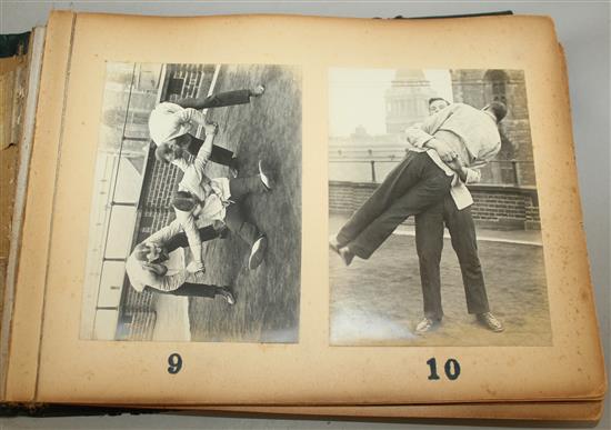 An unusual album of sixty two George V police self-defence photographs,